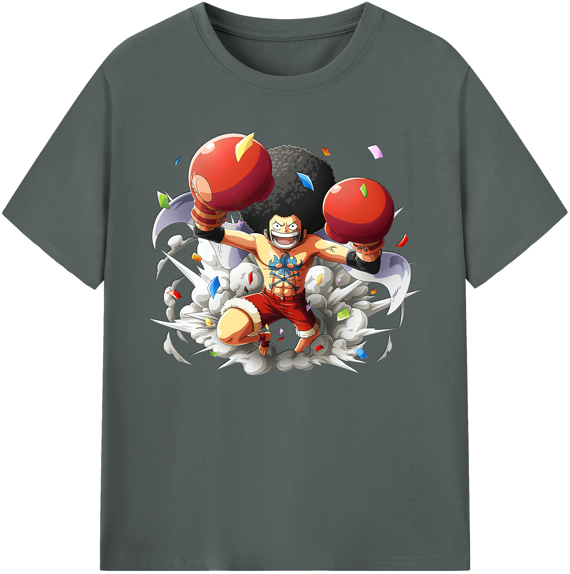 ワンピース モンキー・D・ルフィ ONE PIECE Monkey D. Luffy 綿100％ メンズ半袖Tシャツ｜肌触りやわらか＆通気性